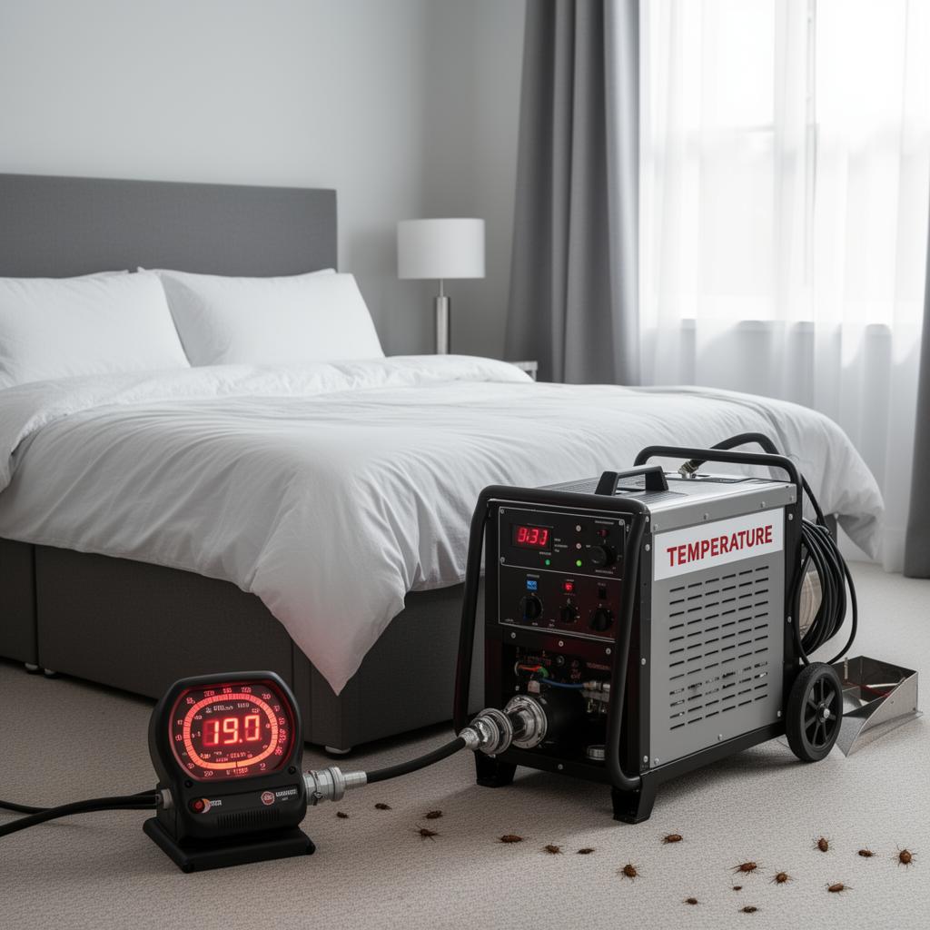 Heat treatment equipment for bed bug removal in bedroom