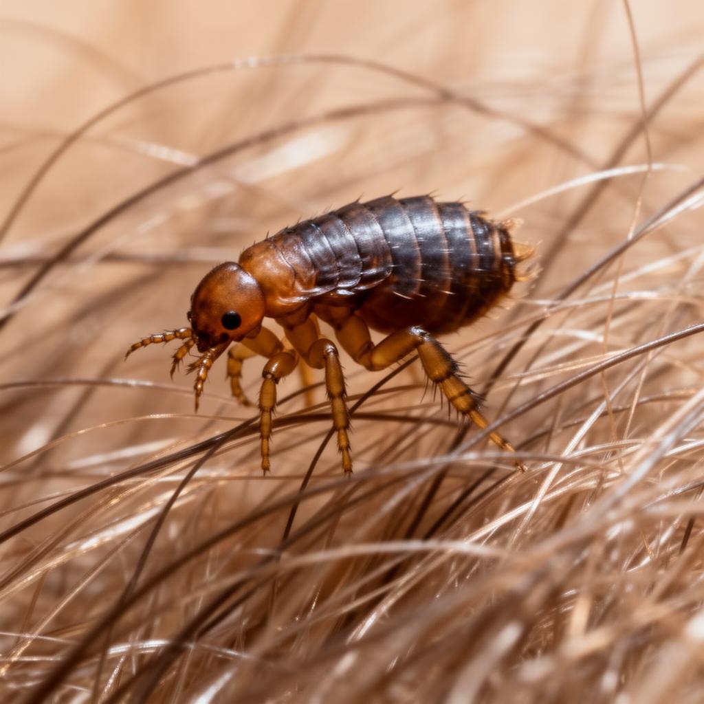 Close-up of a flea on pet fur — flea prevention guide